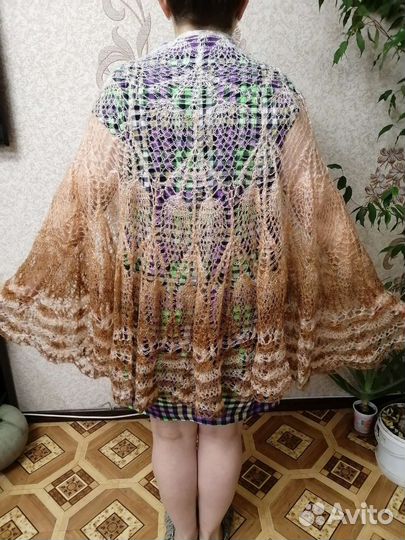 Новая Ажурная шаль из козьего пуха