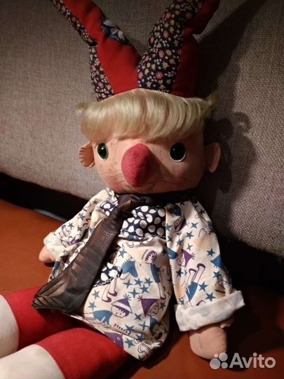 Петрушка 30-х г., старинная мягкая игрушка