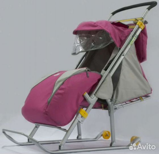 Детские санки коляска с колесами