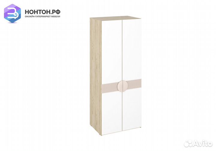 Шкаф двухдверный Мирра дуб крафт серый / белый / с
