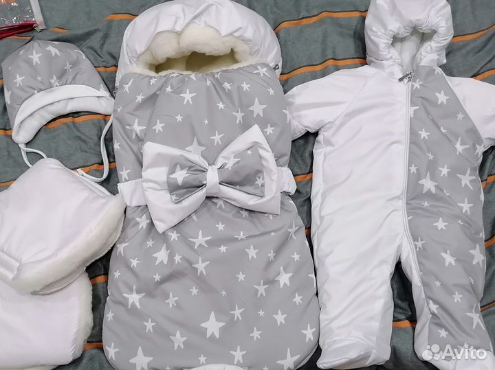 Конверт на выписку для новорожденного зимний