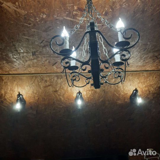 Люстра потолочная бу и настенные светильники