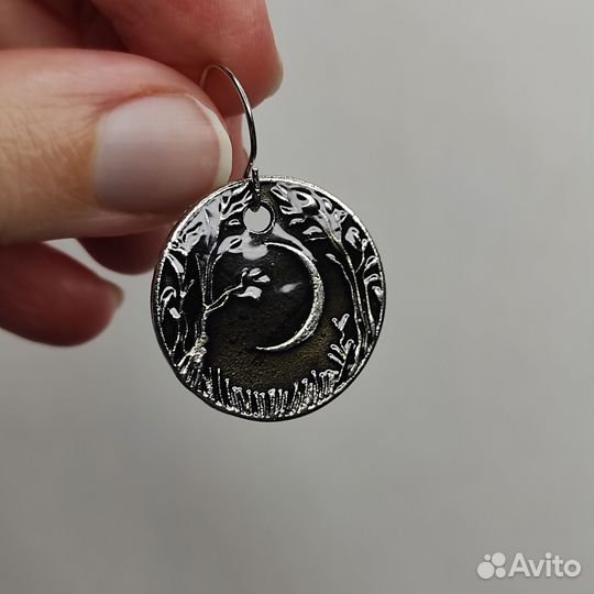 Серьги Луна в лесу