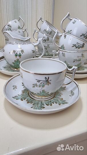 Сервиз фарфоровый Вербилки Зеленый барбарис