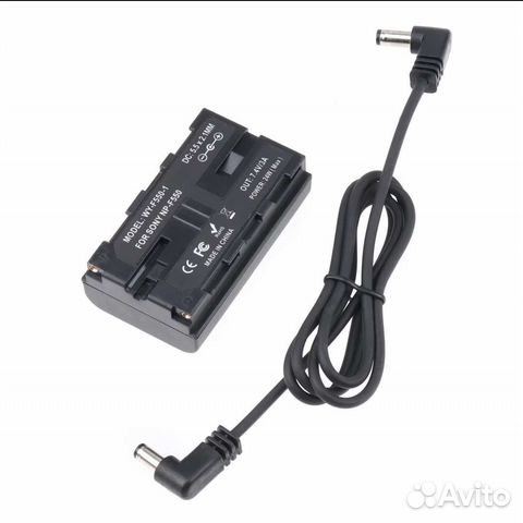 Пустышка для аккумулятора NP-F с кабелем DC