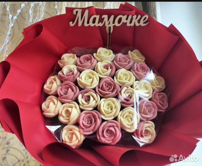 Шоколадные букеты, розы из шоколада, цветы