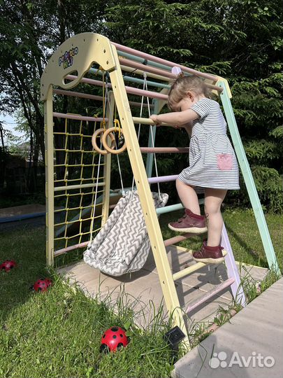 Деревянный детский спортивный комплекс для улицы