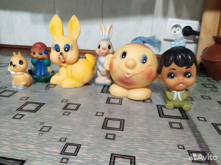 Детские игрушки СССР резиновые разные лошади овцы