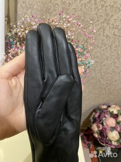 Длинные перчатки из натуральной кожи