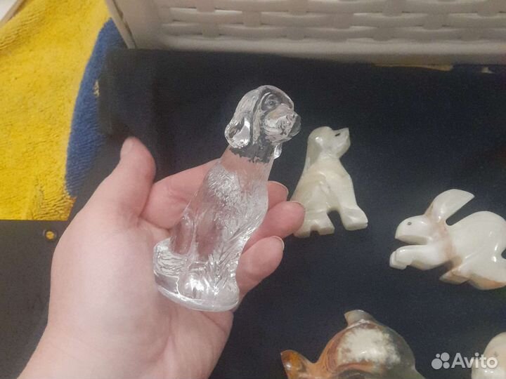 Статуэтки животных из камня и хрусталя