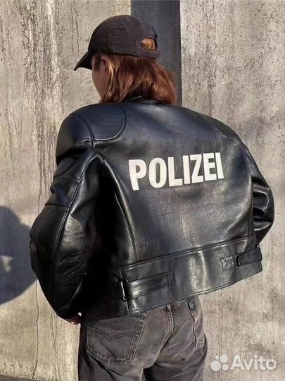 Vetements Polizei Leather Bomber