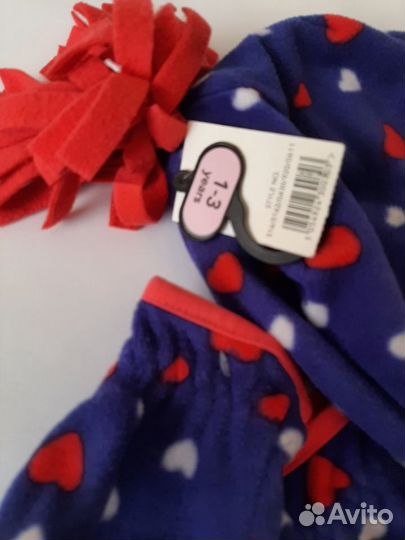 Комплект шапка и варежки на 1-3 года