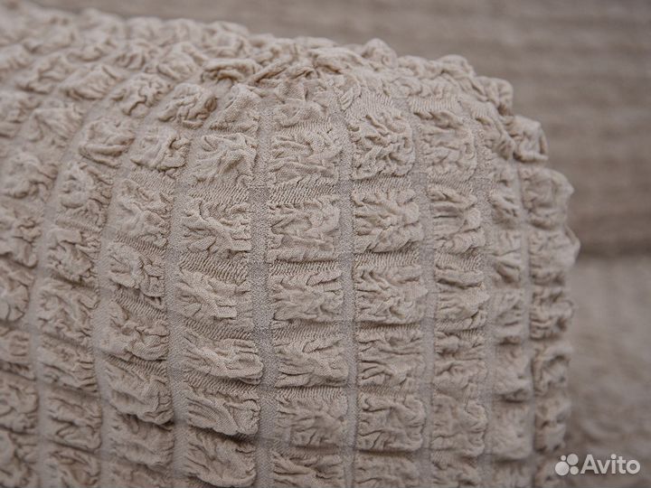 Чехол на диван угловой с оттоманкой справа, Какао