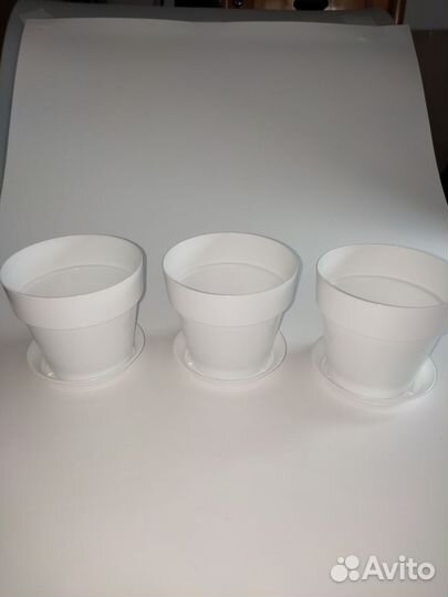 Кашпо горшок для цветов 3 шт набор новый