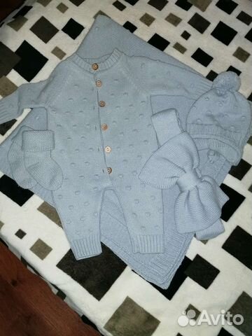 Комплект на выписку для мальчика вязаный