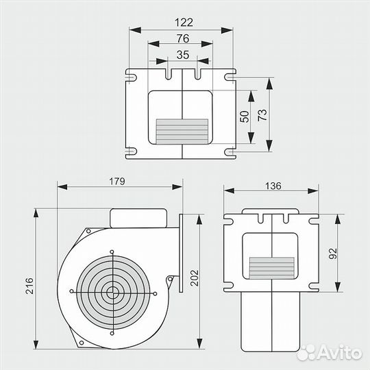 Вентилятор надува WPA 117 и WPA X2 для котла