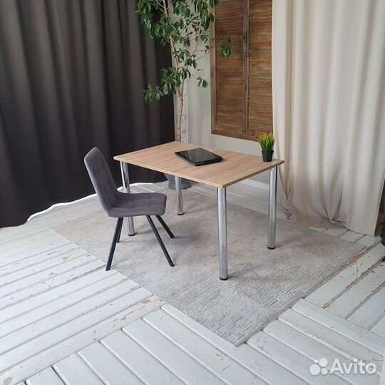 Письменный стол Дуб 120*70 см. Хром ножки