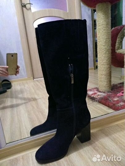 Сапоги замшевые женские новые Эконика