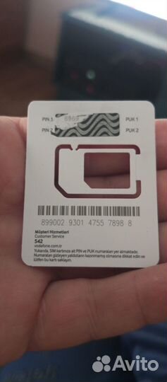 Турецкая sim карта Vadafone