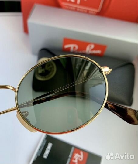 Очки ray ban oval зеленые