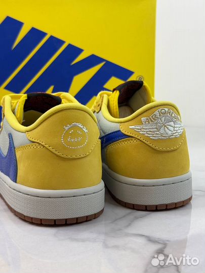 Кеды Travis Scott X Air Jordan 1 Retro Low Canary Премиум качество