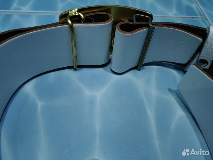 Белый кадетский ремень с протяжкой