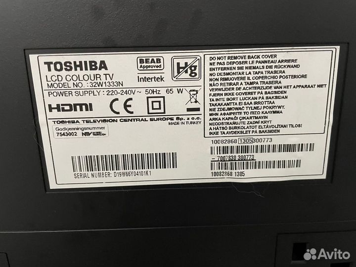 Телевизор toshiba 32