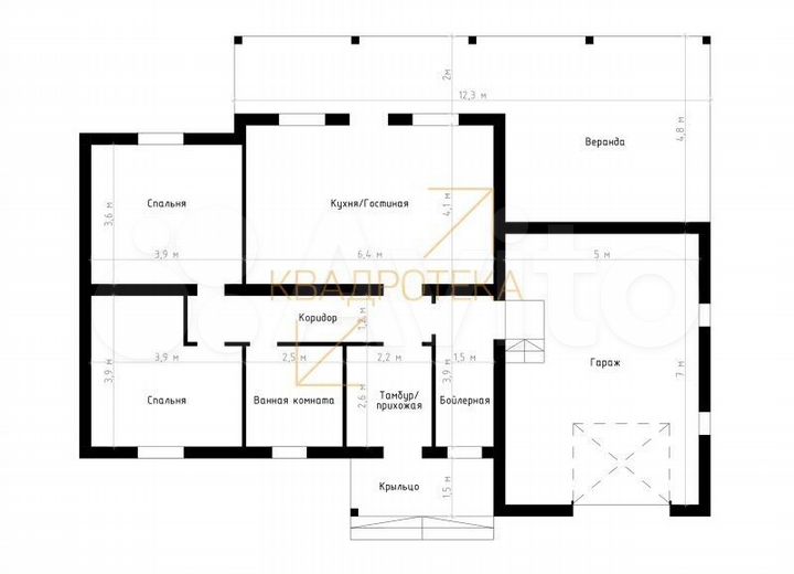 Дом 125 м² на участке 6 сот.
