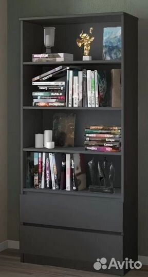 Стеллаж HomeGrad Мальм 2 ящика Графит