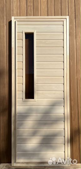 Дверь для бань и саун (1900х700) вставка стекло