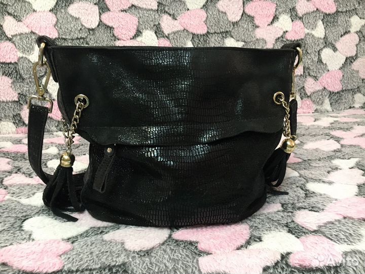 Сумка женская натуральная кожа черная