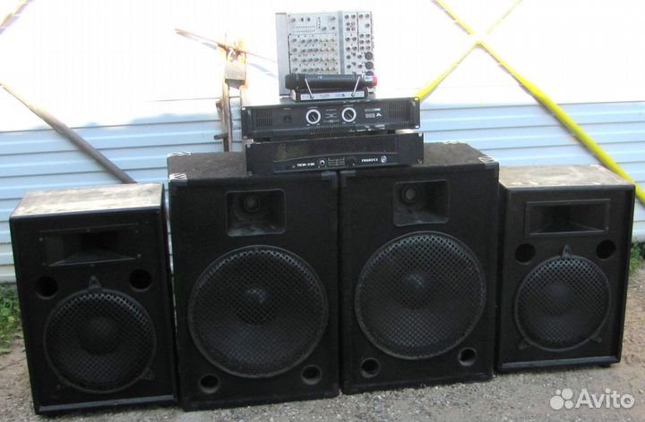 Колонки FA EVM 2000W 4шт Усилитель Микшер Микрофон