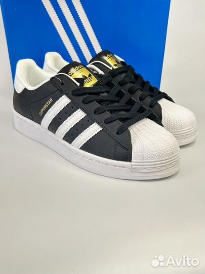 Кроссовки adidas superstar black and white