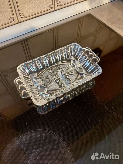 Хрустальная менажница. Чехословакия