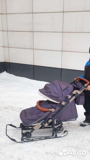 Детские санки коляска на колесах
