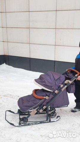 Детские санки коляска на колесах