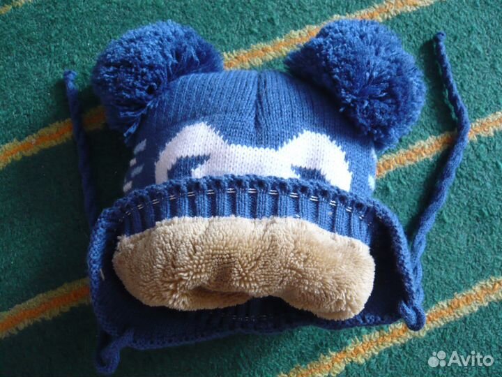 Зимняя шапка новая на мальчика Медведь