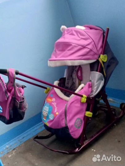 Детские санки на колесах бу