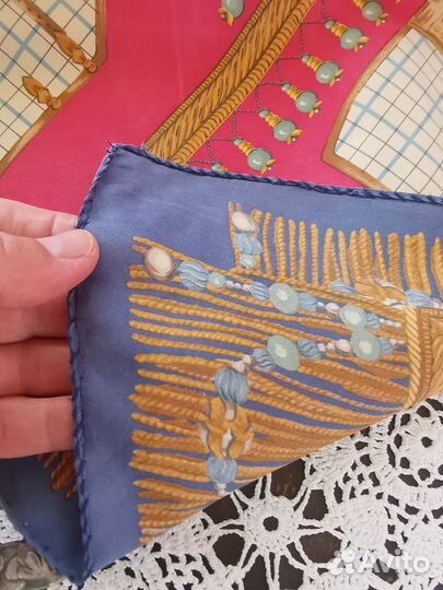 Винтаж шёлковый платок Зима