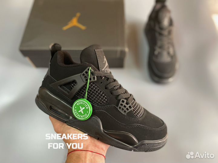 Кроссовки Nike air jordan 4 retro black cat