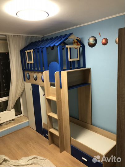 Детская двухярусная кровать с матрасом бу