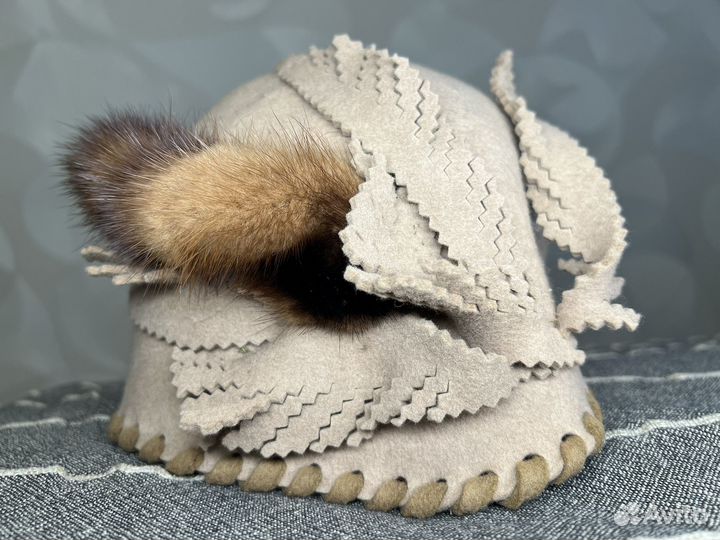 Шляпа женская новая фетровая шерсть ручная работа