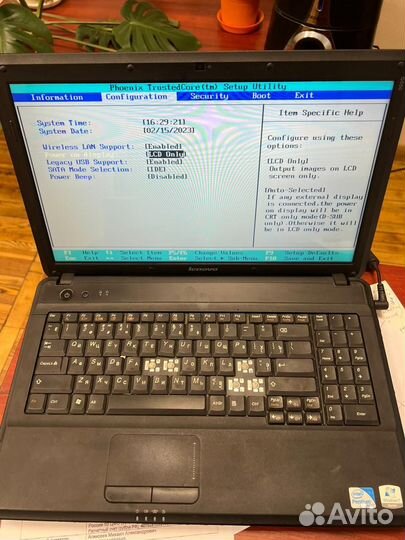 Ноутбук Lenovo G550 с блоком питания