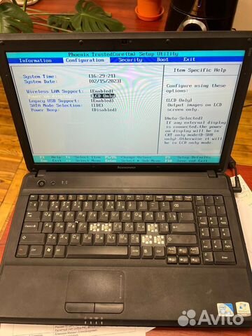 Ноутбук Lenovo G550 с блоком питания