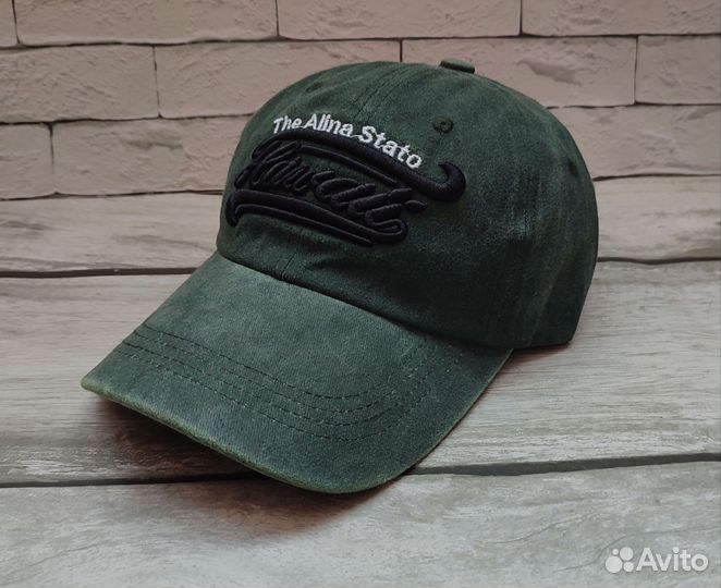 Кепка бейсболка The Alina Stato джинсовая зелёная