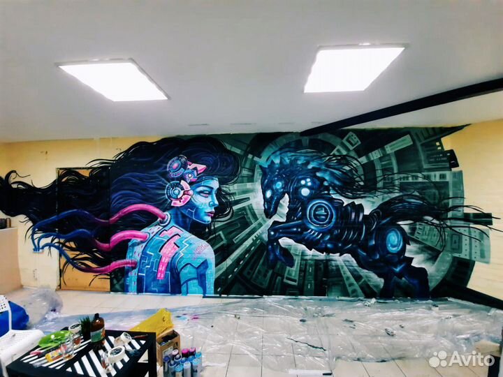 Граффити, Роспись стен