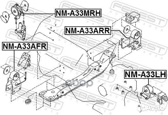 Подушка двигателя перед лев NMA33LH Febest