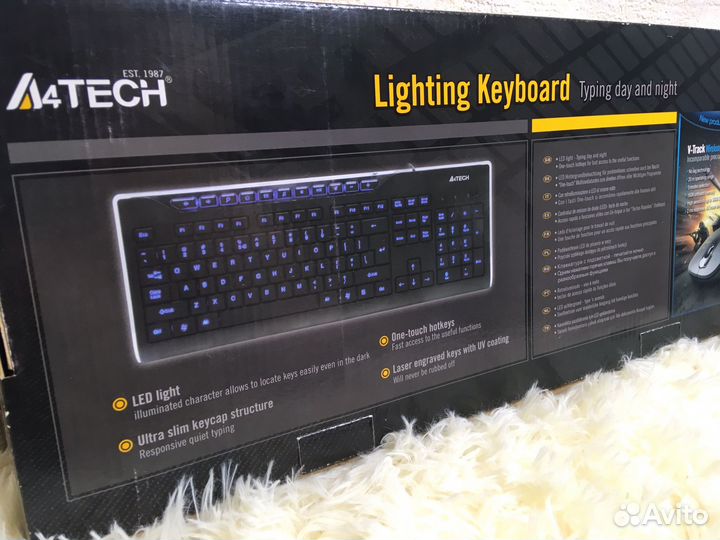 Клавиатура проводная A4Tech KD-800L Blue Light