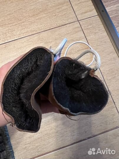 Варежки на малыша, замша/мех