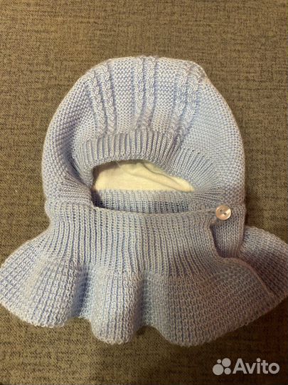 Шапка шлем шерсть мериноса журавлик 38-40